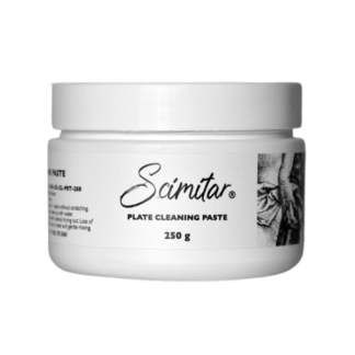 Scimitar plate cleaning paste