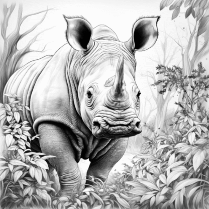ICOLOR COLOURING BOARD FINE ART AFRICAN RHINO