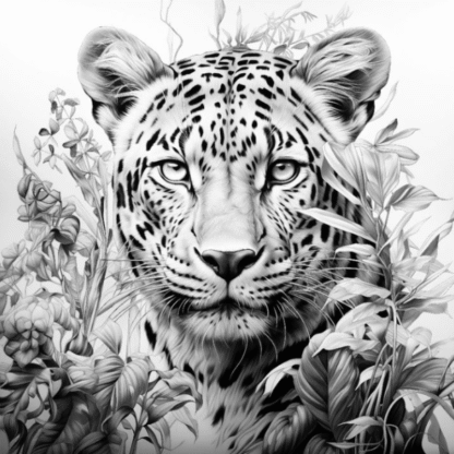 ICOLOR COLOURING BOARD FINE ART LEAFY LEOPARD
