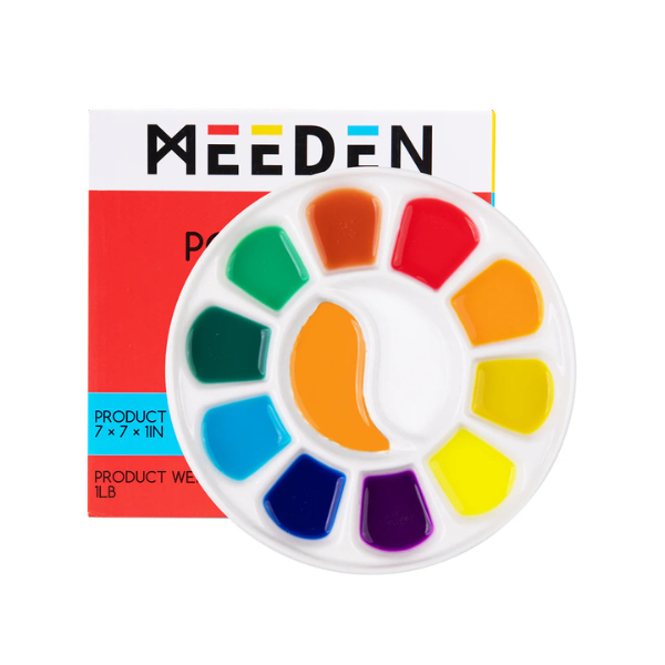 MEEDEN 12-WELL CERAMIC PALETTE (7_× 7_× 1_) PLC-4010