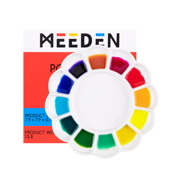 MEEDEN 12-WELL CERAMIC PALETTE(7.9_× 7.9_× 0.79_) - PLC-4015