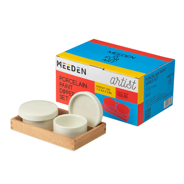 MEEDEN 2-WELL CERAMIC DOUBLE PALETTE CUP BM-0010