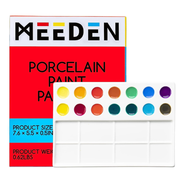 MEEDEN 22-WELL CERAMIC PALETTE (7.6_× 5.5_× 0.5_) PLC-4024