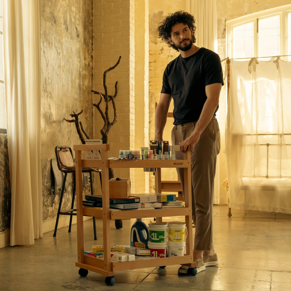 MEEDEN 3-TIER ART SUPPLIES STORAGE CART - IN USE