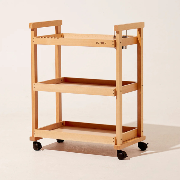 MEEDEN 3-TIER ART SUPPLIES STORAGE CART - NATURAL