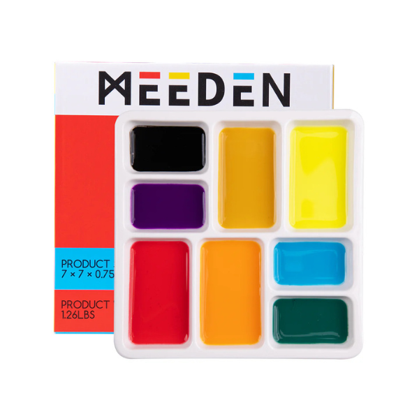 MEEDEN 8-WELL CERAMIC PALETTE (7_× 7_× 0.9_) PLC-4019