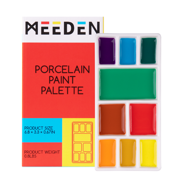 MEEDEN 9-WELL CERAMIC PALETTE (6.8_× 3.3_× 0.67_) PLC-4018