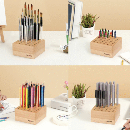 MEEDEN BEECHWOOD PENCIL AND BRUSH HOLDER in use