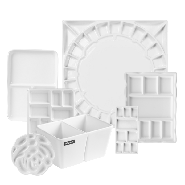 MEEDEN CERAMIC PALETTE AND BOWLS