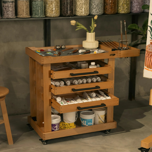 MEEDEN DELUXE 5-TIER ARTIST STORAGE CART LIFESTYLE