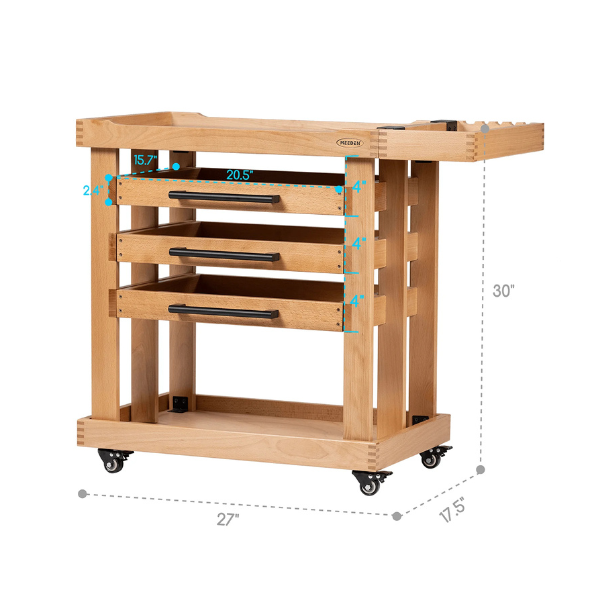 MEEDEN DELUXE 5-TIER ARTIST STORAGE CART MEASUREMENTS