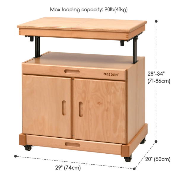 MEEDEN DELUXE ARTIST STORAGE TABORET - MEASUREMENTS