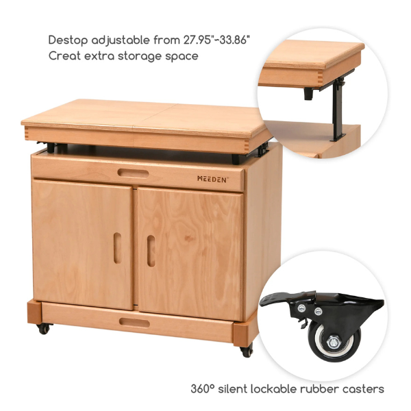 MEEDEN DELUXE ARTIST STORAGE TABORET - NATURAL