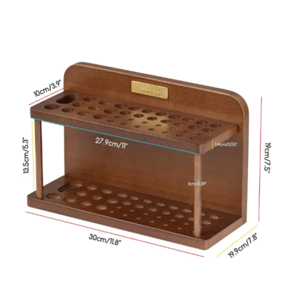 MEEDEN WOODEN PAINT BRUSH HOLDER ORGANIZER- AFE-6086X-QHT - measurements