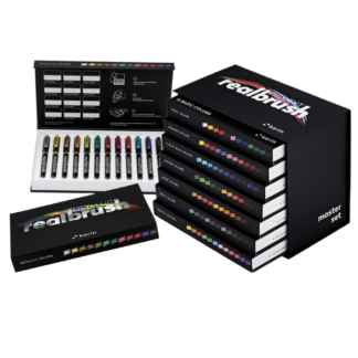 Realbrush Pigment and Metallic marker sets