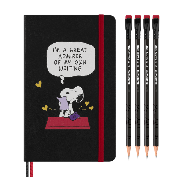 MOLESKINE x PEANUTS GIFT BOX LARGE RULED HARD ANB SNOOPY BLACKWING PENCILS