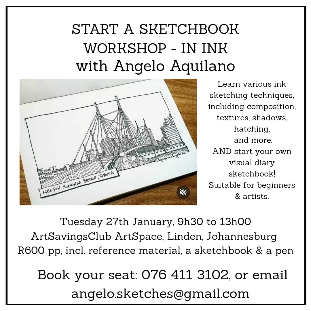 27 Jan '26 Tues 10h00-13h00 Start a Sketchbook Workshop With Angelo Aquilano