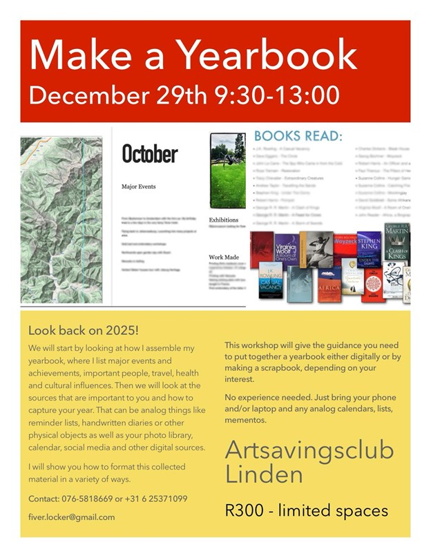 30 Dec 2025 Tues 9h00-13h00 Yearbook with Fiver Locker