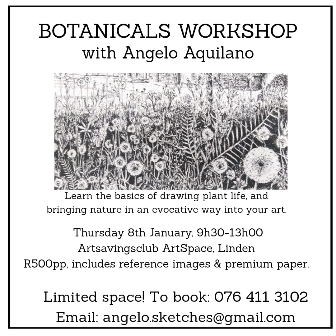 8 Jan '26 Thu 9h30-13h00 Botanical Workshop With Angel Aquilano