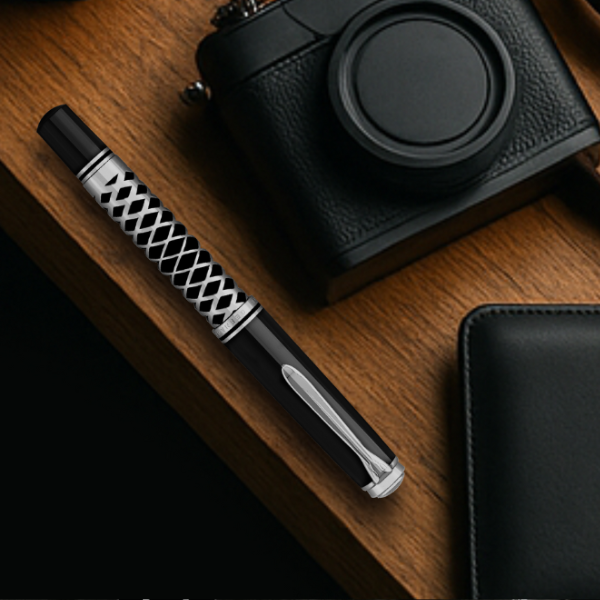 PELIKAN M805 METAL SLEEVE FOUNTAIN PEN ON DESK