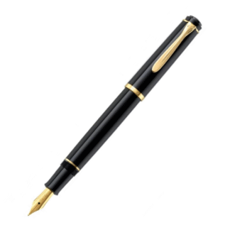 PELIKANP200CLASSICFOUNTAINPENBLACKCARTRIDGEFILLED