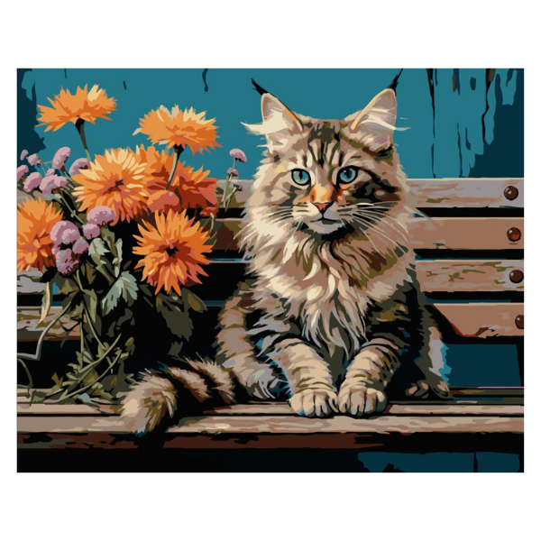 SINOART PAINT BY NUMBERS CAT 40X50CM