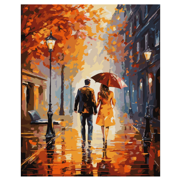 SINOART PAINT BY NUMBERS COUPLE IN RAIN 40X50CM