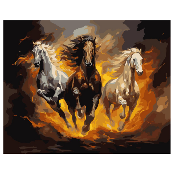SINOART PAINT BY NUMBERS HORSES 40X50CM