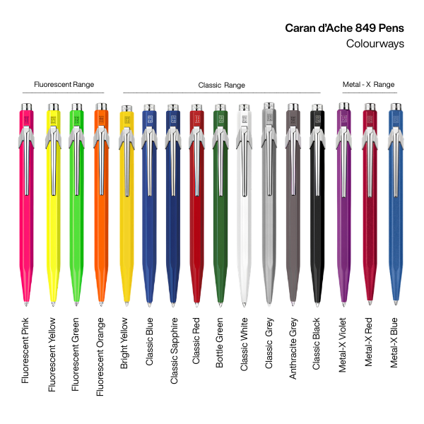 Caran d’Ache 849 Pens Colourways