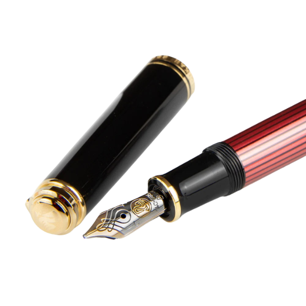 PELIKAN M600 FP SOUVERAEN BLACK_RED F CAP OFF