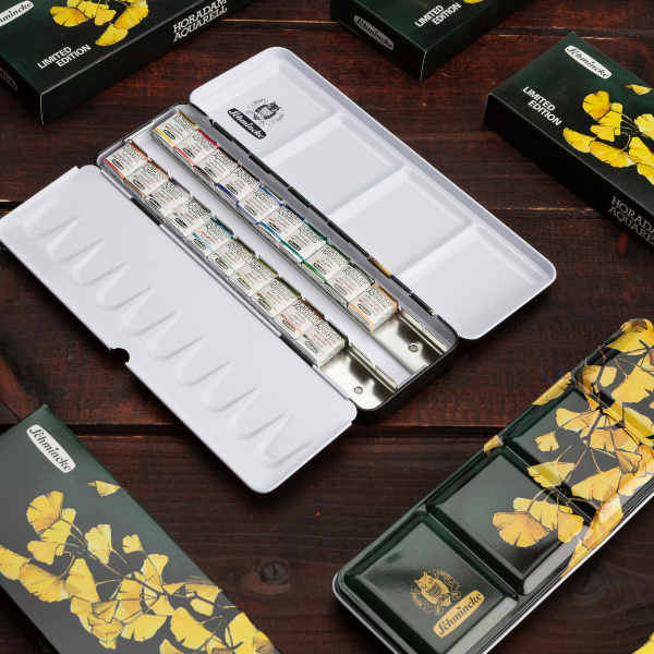 SCHMINCKE HORADAM AQUARELL GINKGO METAL TIN SET 20 X HP LIFESTYLE