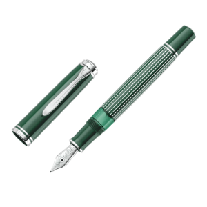 PELIKAN SOUVERAN M815 STRIPED GREEN FOUNTAIN PEN