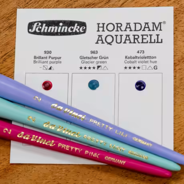 PRETTY Synthetic Squirrel Watercolour Brushes - da Vinci Dot card
